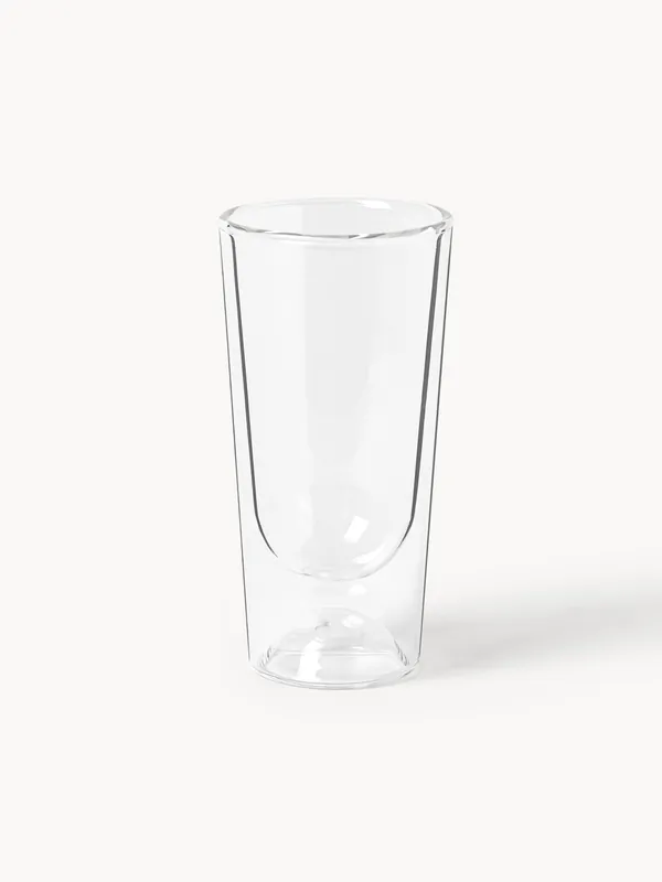 Vasos altos de vidrio de borosilicato artesanales Marcus, set de 4 - Westwing Collection
