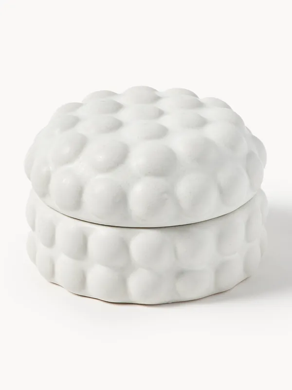 Caja decorativa de gres con tapa Bob - Westwing Collection
