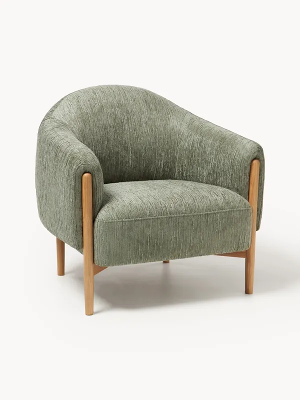 Butaca con patas de madera de fresno Theo - Westwing Collection