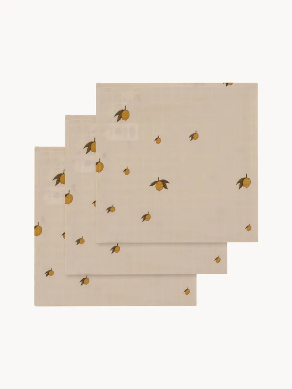 Muselinas de algodón ecológico Lemon, set de 3 - Konges Slojd