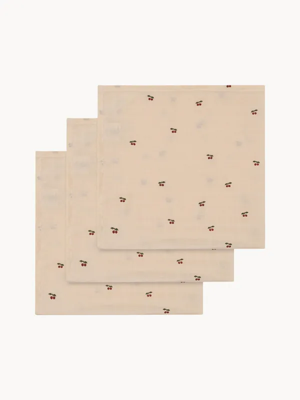 Muselinas de algodón ecológico Cherry, set de 3 - Konges Slojd