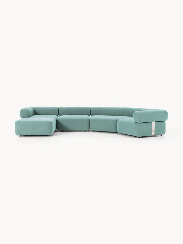 Sofá modular grande en tejido bouclé con reposapiés Anton (izquierda/derecha) - Westwing Collection