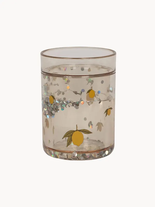 Vasos infantiles con purpurina Lemon, set de 2 - Konges Slojd