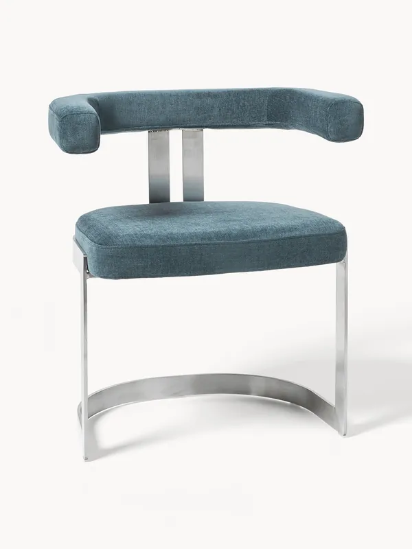 Silla cantilever tapizada con reposabrazos Gianni - Westwing Collection