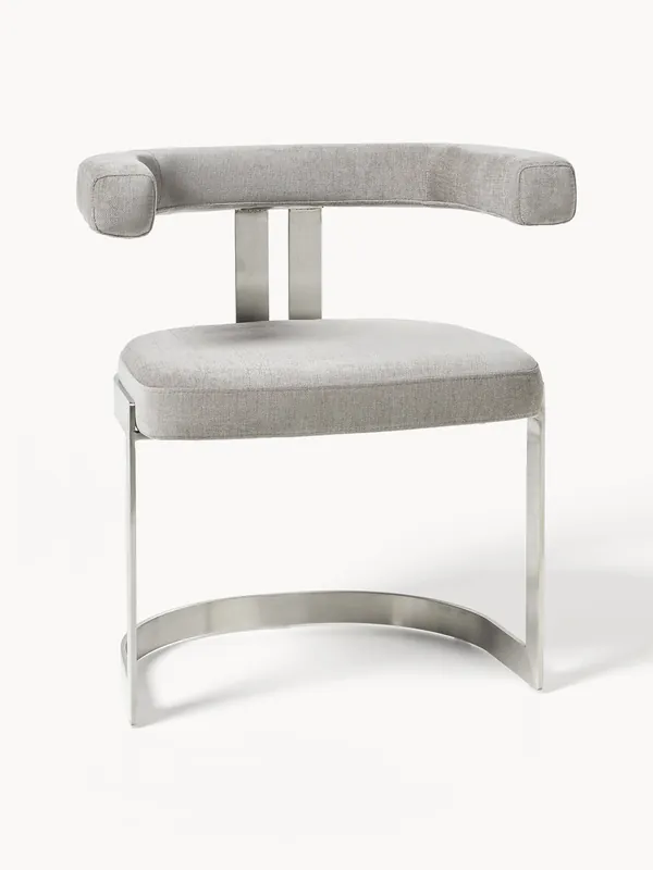 Silla cantilever tapizada con reposabrazos Gianni - Westwing Collection