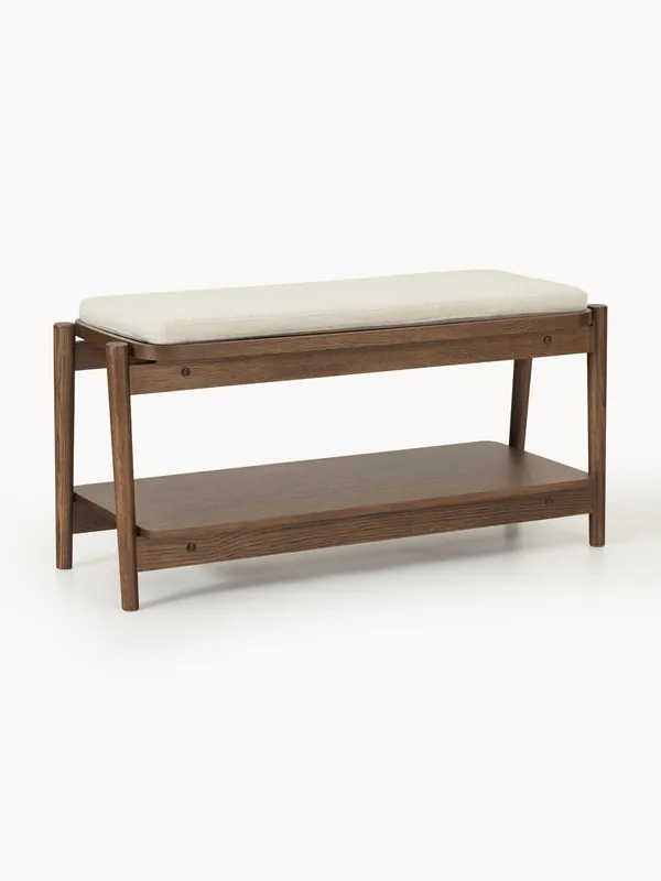 Banco de madera tapizado con zapatero Libby - Westwing Collection