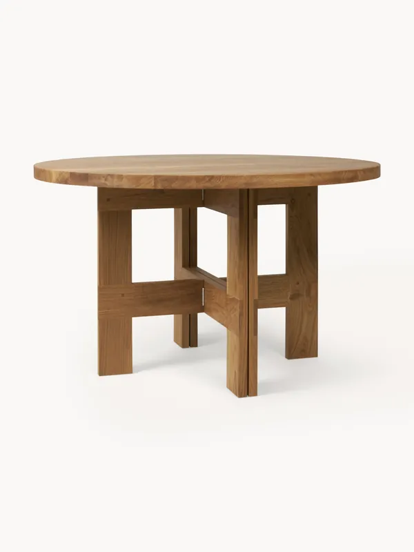 Mesa de comedor redonda de madera de roble Farmhouse, Ø 120 cm - FRAMA