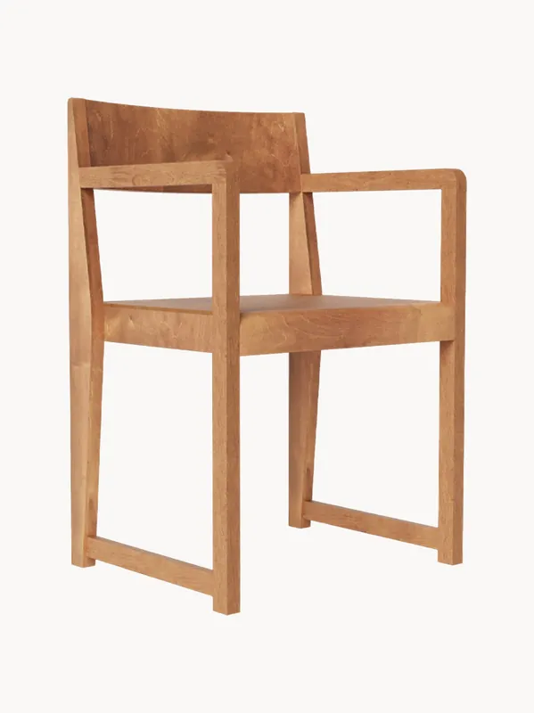 Silla con reposabrazos de madera de abedul 01 - FRAMA