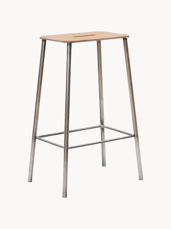 Taburete alto de cuero Adam - FRAMA