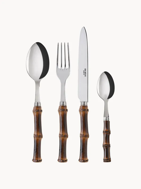 Cubiertos de madera de bambú pulidosPanda, tamaños diferentes - Sabre Paris