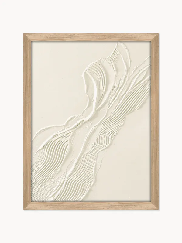 Cuadro en lienzo enmarcado pintado a mano Beige Heritage - Malerifabrikken