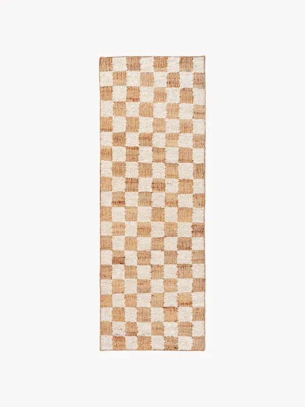 Alfombra corredor artesanal de pelo corto de lana Check - Ferm Living