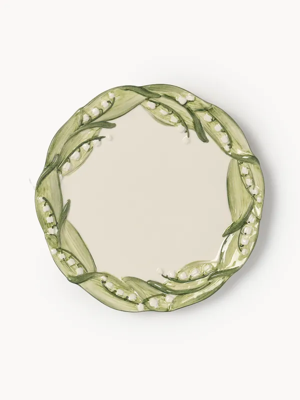 Plato postre pintado a mano Lily of the Valley - Les Ottomans