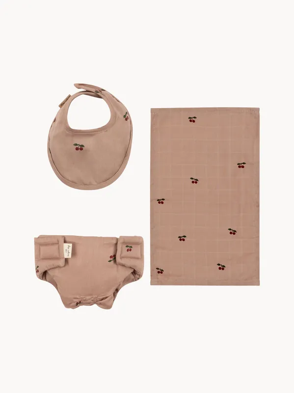 Set cambiador para muñeca con bolsa Cherry Blush - Konges Slojd