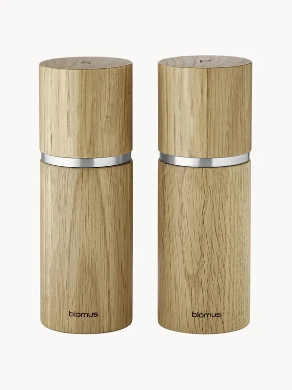 Molinillo de sal y pimienta de madera de roble Pepe, set de 2 - blomus