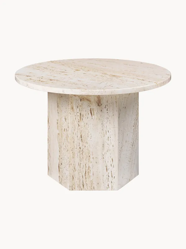 Mesa de centro redonda de travertino Epic, Ø 60 cm - GUBI