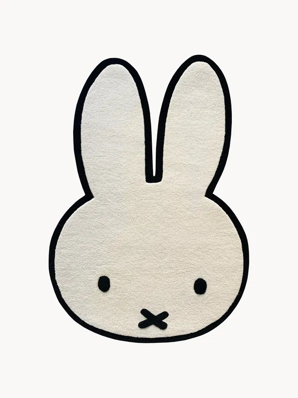 Alfombra infantil tuftada a mano con forma de conejito Miffy - Maison Deux