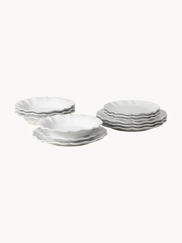 Vajilla con borde pintado a mano Rosa, set de 12 - Costa Nova
