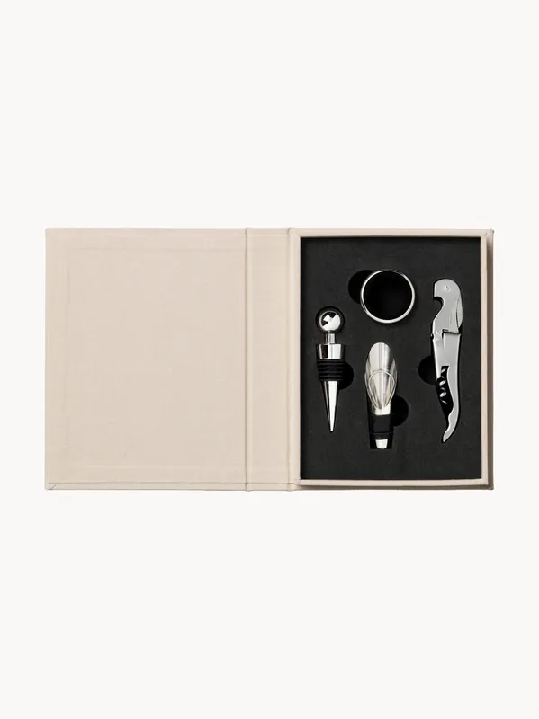 Accesorios para vino The Essentials with Book Box, set de 4 - Printworks