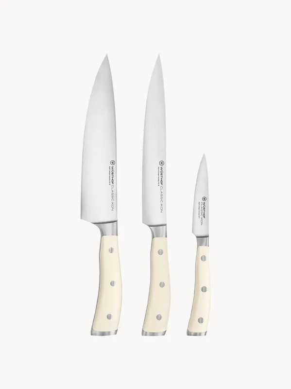 Cuchillos de acero inoxidable Classic Icon, set de 3 - WÜSTHOF