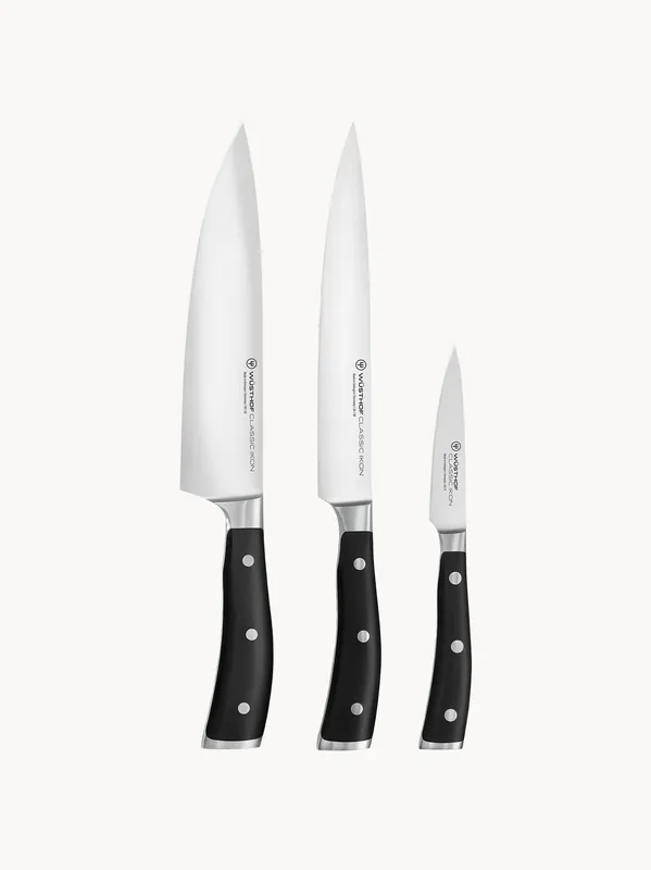 Set de cuchillos de acero inoxidable Classic Icon, 3 uds. - WÜSTHOF