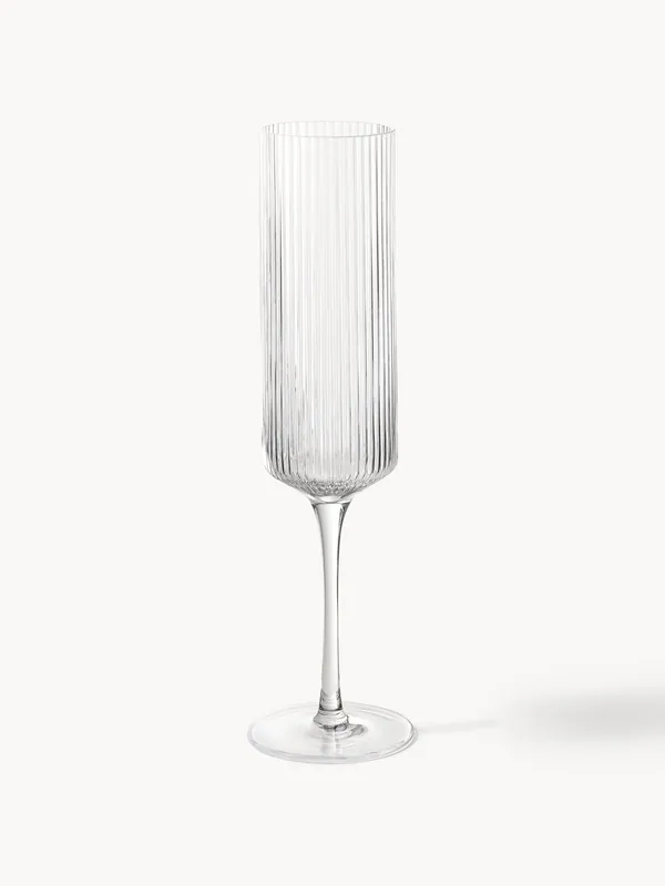 Copas flauta de champán de vidrio soplado Ripple, set de 2 - Ferm Living