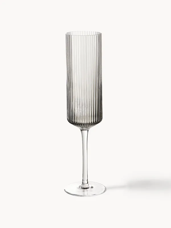 Copas flauta de champán de vidrio soplado Ripple, set de 2 - Ferm Living