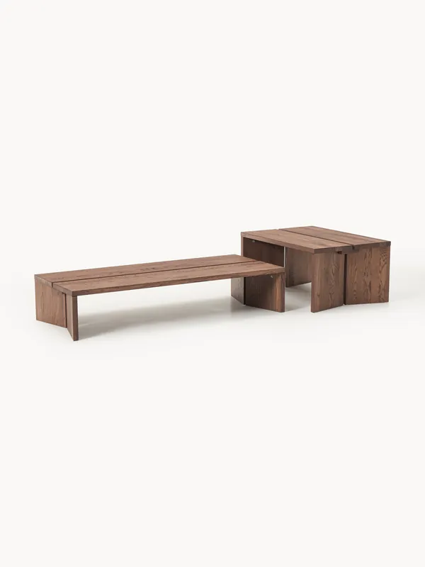 Mesas de centro de madera de roble Amad, set de 2 - Westwing Collection