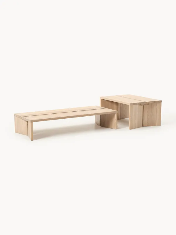 Mesas de centro de madera de roble Amad, set de 2 - Westwing Collection