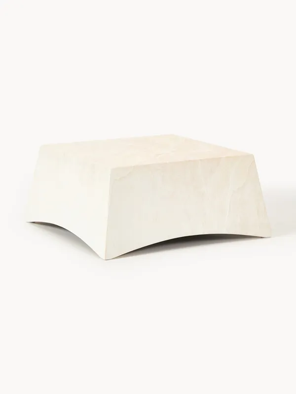 Mesa de centro de interior/exterior con efecto travertino Mohi, An 80 cm - Westwing Collection