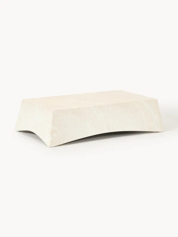 Mesa de centro de interior/exterior con efecto travertino Mohi, An 100 cm - Westwing Collection