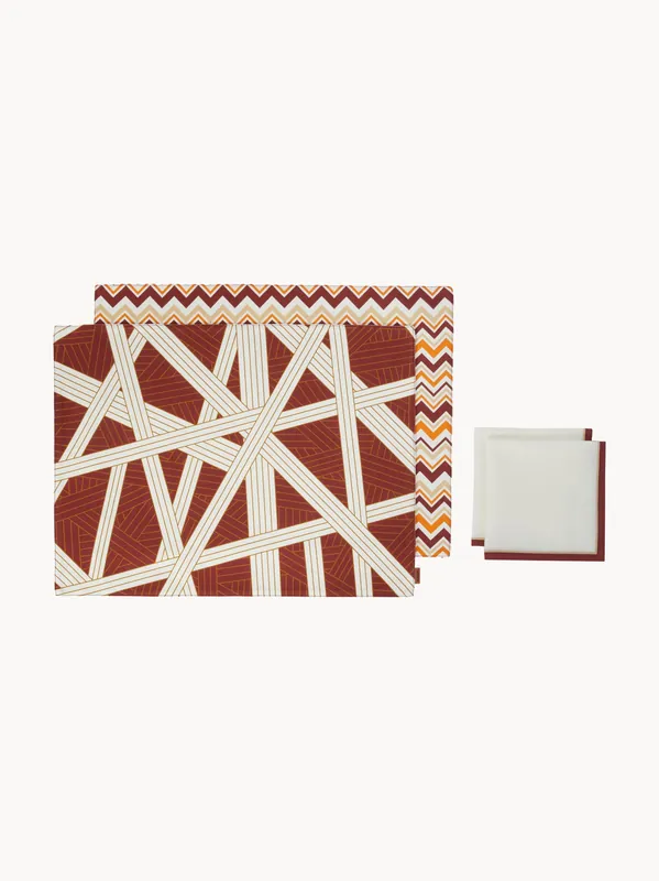 Manteles individuales y servilletas de algodón Nastri, set de 4 - Missoni