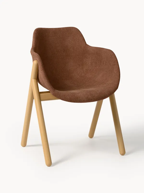 Silla con reposabrazos tapizada Carmi - Westwing Collection