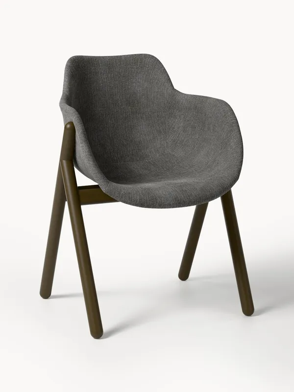 Silla con reposabrazos tapizada Carmi - Westwing Collection