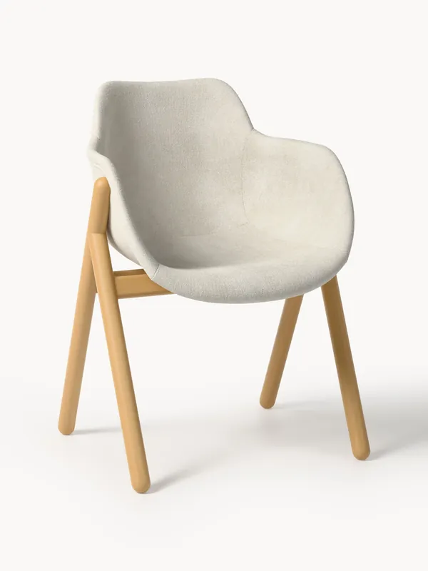 Silla con reposabrazos tapizada Carmi - Westwing Collection