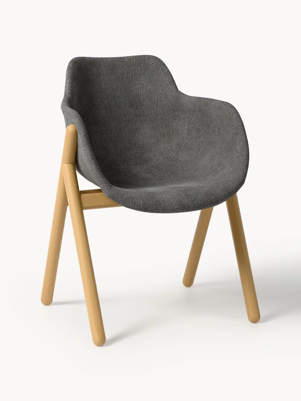 Silla con reposabrazos tapizada Carmi - Westwing Collection