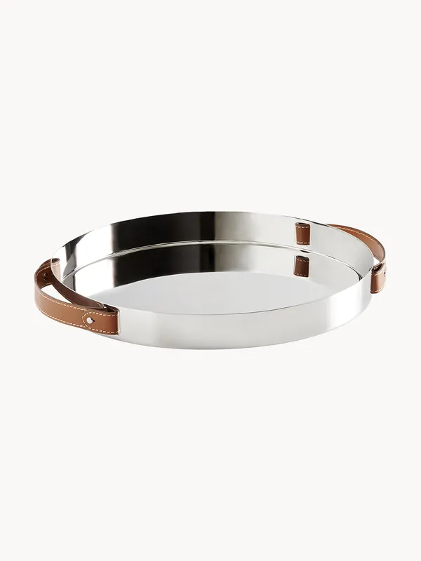 Bandeja redonda con asas de cuero Wyatt - Ralph Lauren Home
