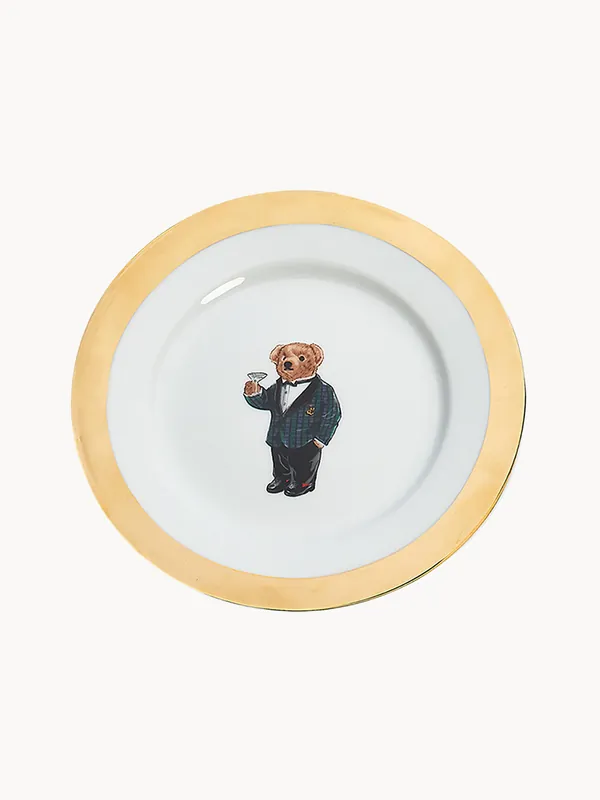 Platos postre de porcelana con borde de oro de 24 quilates Thompson, set de 4 - Ralph Lauren Home