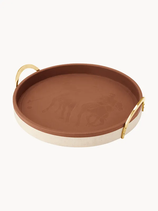 Bandeja redonda de cuero Garrett - Ralph Lauren Home