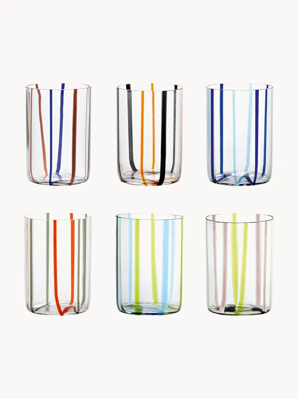Vasos artesanales Tirache, set de 6 - Zafferano