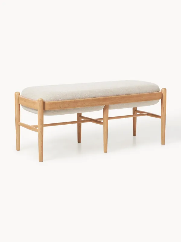 Banco tapizado de madera de roble Imara - Westwing Collection