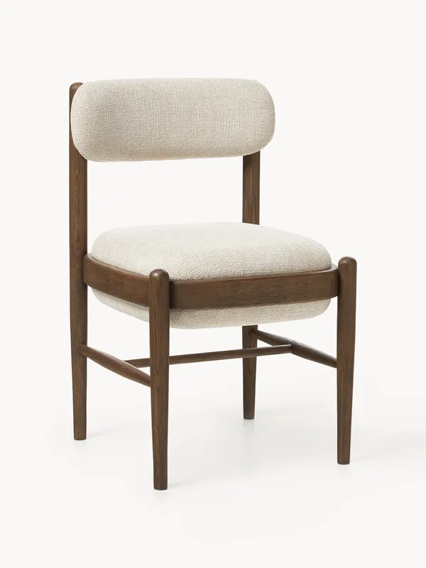 Silla de comedor tapizada de madera de roble Imara - Westwing Collection