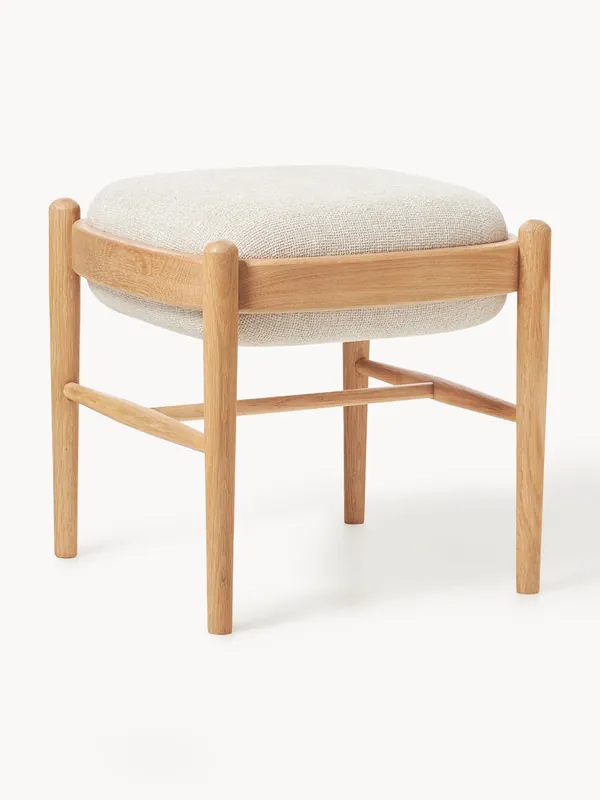Taburete tapizado de madera de roble Imara - Westwing Collection