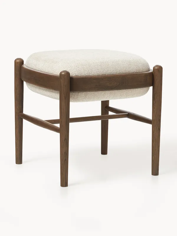 Taburete tapizado de madera de roble Imara - Westwing Collection