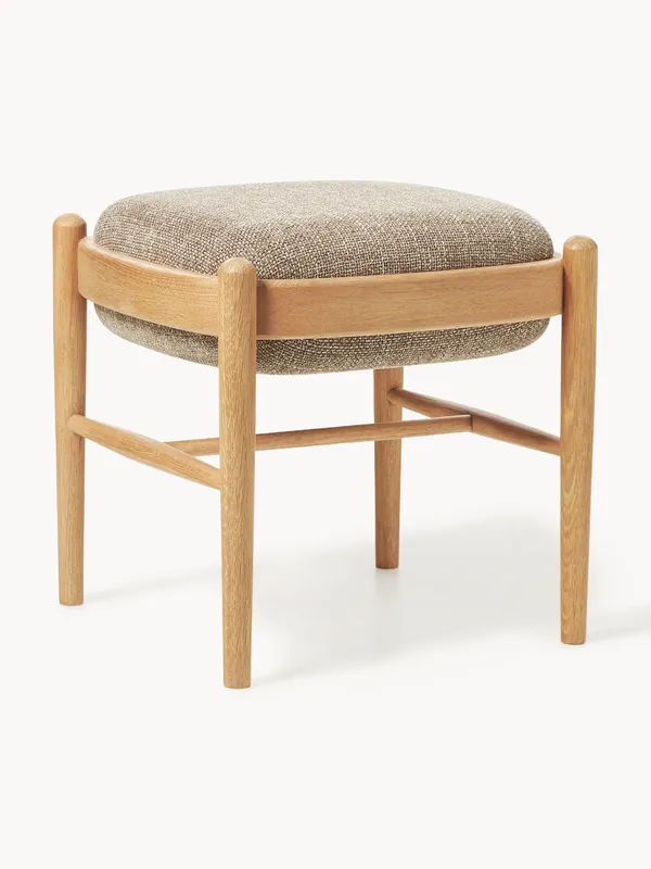 Taburete tapizado de madera de roble Imara - Westwing Collection