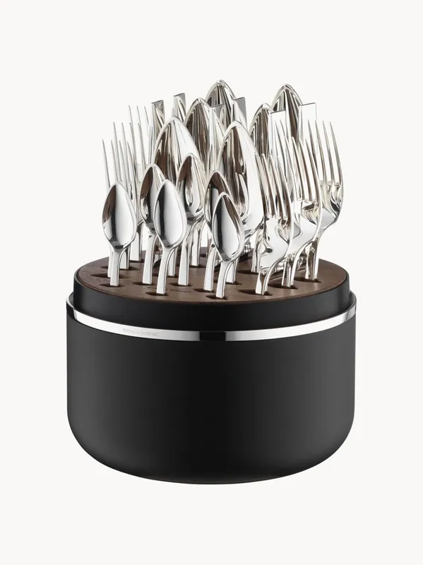 Cubiertos artesanales pulidos de alto brillo con caja Riva, 6 comensales, set de 24 - Robbe & Berking