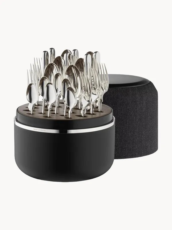 Cubiertos artesanales pulidos de alto brillo con caja Spaten, 6 comensales, set de 24 - Robbe & Berking