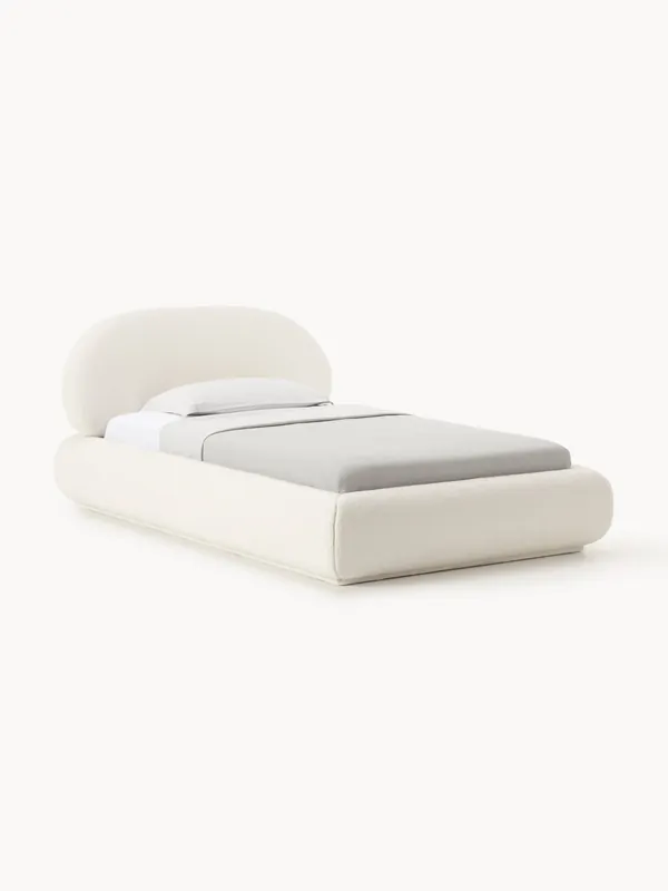 Cama individual tapizada de borreguillo Alba - Westwing Collection