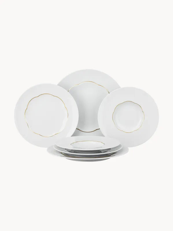 Vajilla de porcelana Sonetto, 2 comensales, set de 6 - Rosenthal