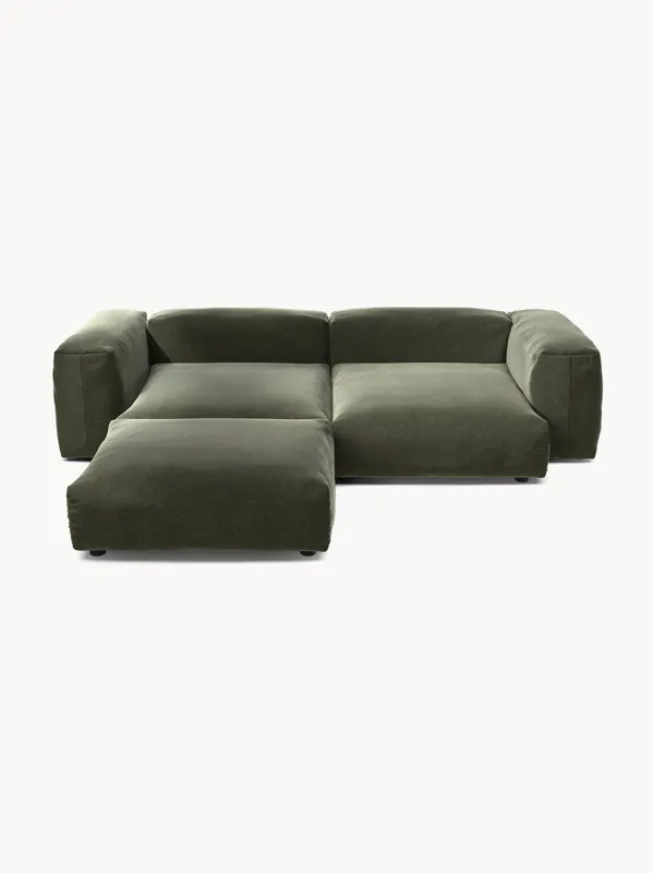 Sofá esquinero modular de terciopelo Vetsak (3 plazas)